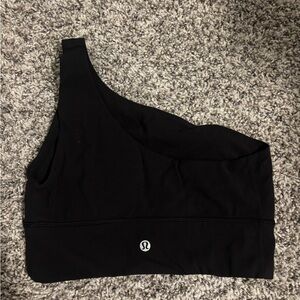 lululemon one shoulder black sports bra size 6